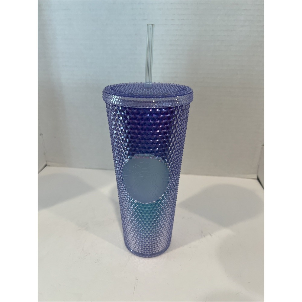 Starbucks 2023 Iridescent Studded Venti 24oz Cold Tumbler Purple Green